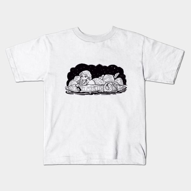 the drunken mermaid Kids T-Shirt by samanta flôor